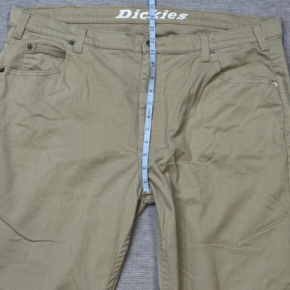 Dickies Mens Khaki Pants Stretch Straight Leg Pockets Tan Trouser Size 40X30 - Picture 11 of 13
